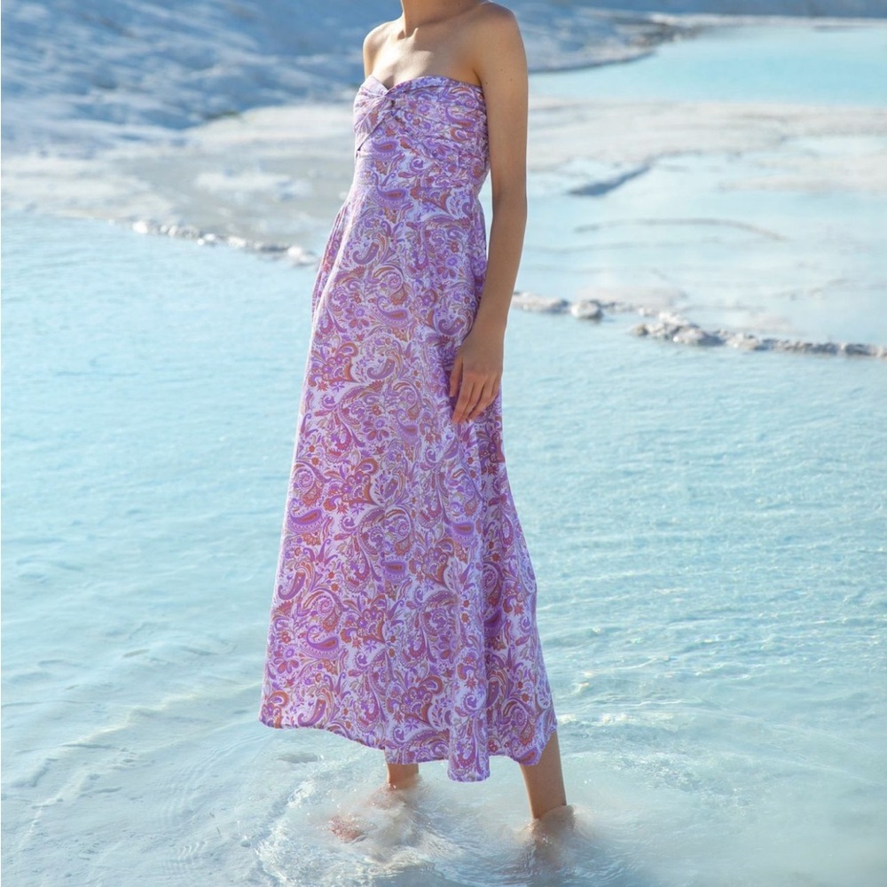 LUSANA Melody Strapless Dress